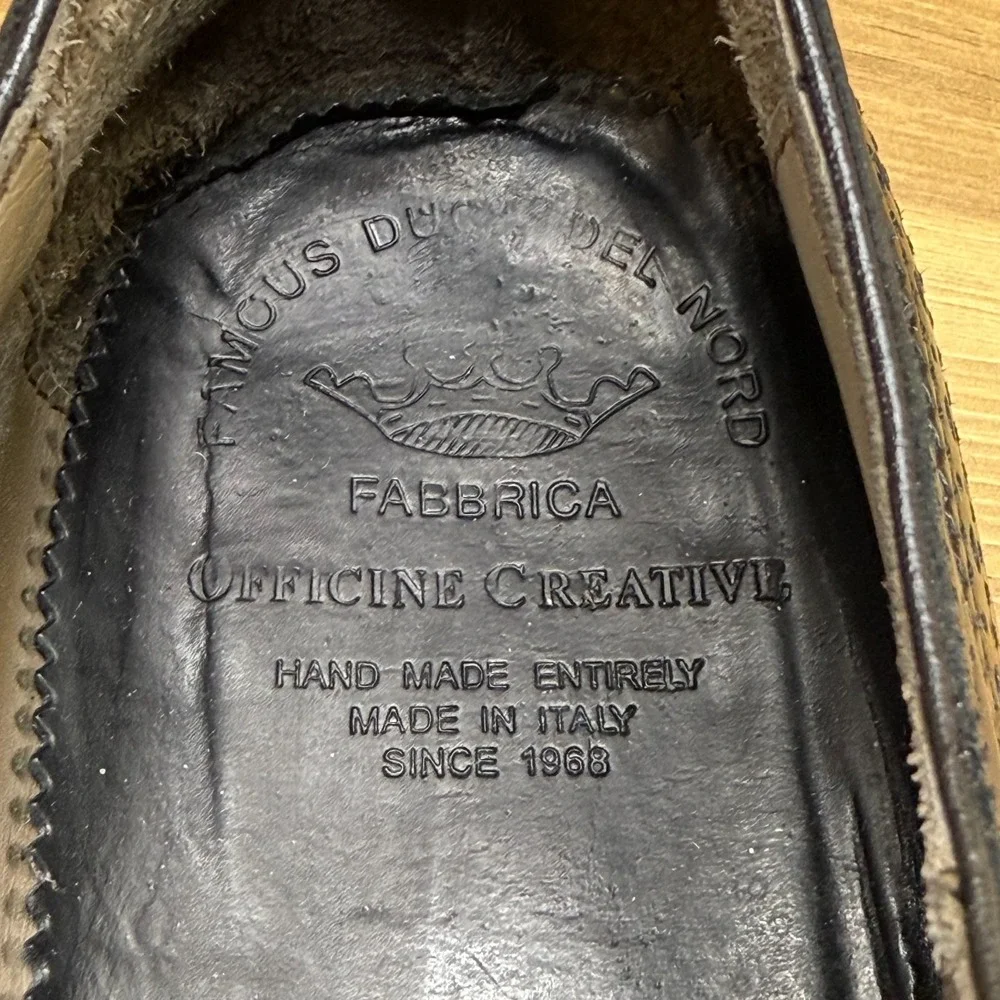 OFFICINE CREATIVE Wingtip Oxford Dress Shoe Mens 11 EU 44 Black Medallion Formal
